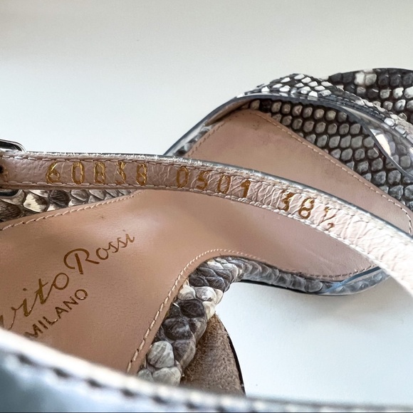 Gianvito Rossi Snake Print Clear Open Toe High Heels Sandals Women’s Size 38.5 - Picture 6 of 8